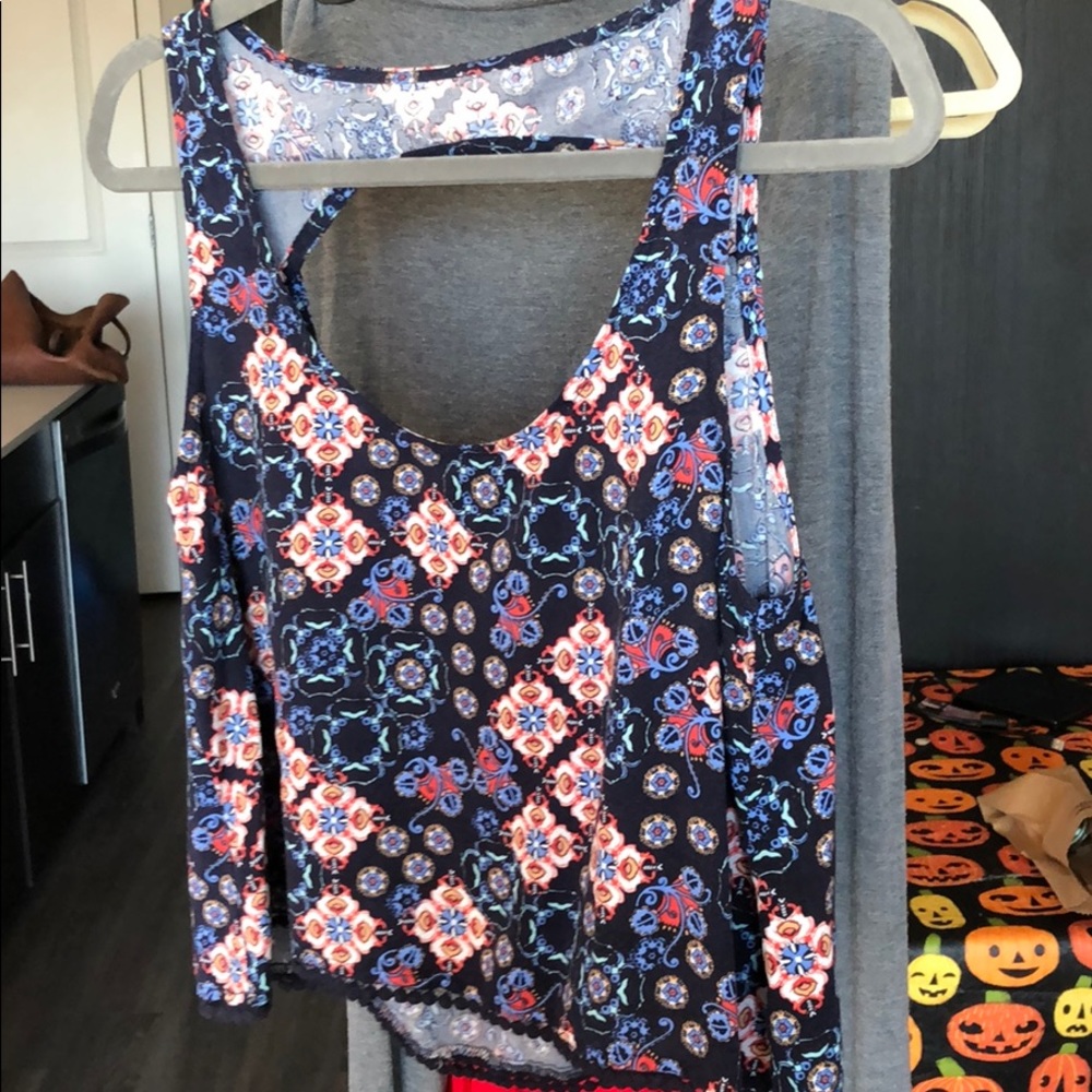 Paisley cut out crop top